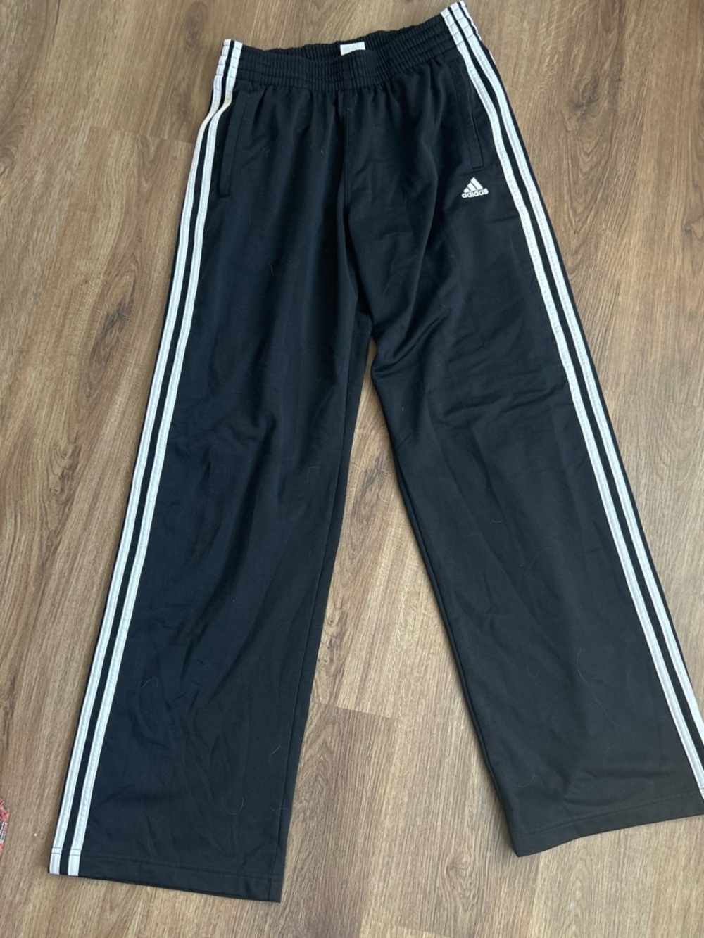 adidas Black Joggers with White Stripes